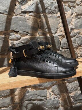 Buscemi Black Leather 100MM High Top Sneakers